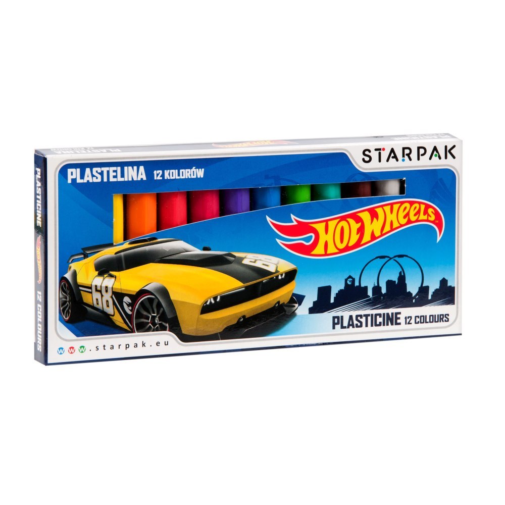 PLASTICINA 12 COLORES HOT WHEELS STARPAK 337501